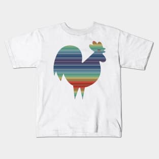 80's Retro Rooster In 80's Colors Kids T-Shirt